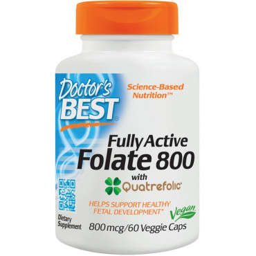 Fully Active Folate 800 with Quatrefolic, 800mcg - 60 vcaps