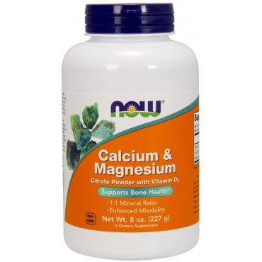 Calcium & Magnesium, Citrate Powder with Vitamin D3 - 227g