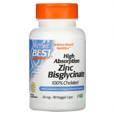 High Absorption Zinc Bisglycinate, 50mg - 90 vcaps