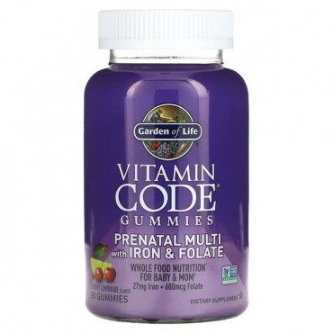 Vitamin Code Prenatal Multi with Iron & Folate Gummies, Cherry Lemonade - 90 gummies