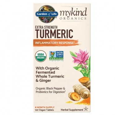 Mykind Organics Extra Strength Turmeric - 120 vegan tablets