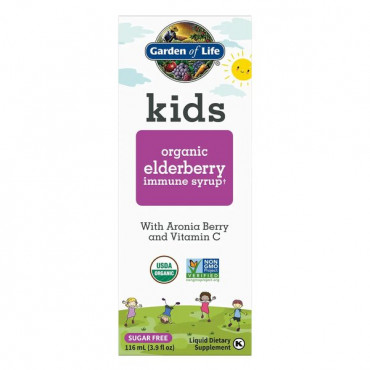 Kids Organic Elderberry Immune Syrup - 116 ml.