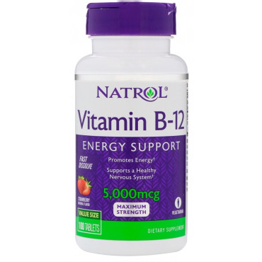 Vitamin B-12 Fast Dissolve, 5000mcg - 100 tabs