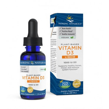 Plant-Based Vitamin D3 Liquid, 1000 IU Apple - 30 ml.