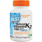 Natural Vitamin K2 MK7 with MenaQ7, 100mcg - 60 vcaps
