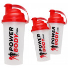 Shaker PowerBody, Clear and Red - 700 ml.